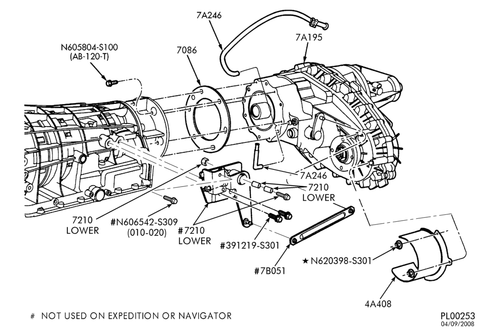 Схема Раздаточная коробка (4WD)-Transfer case & bracket-F150