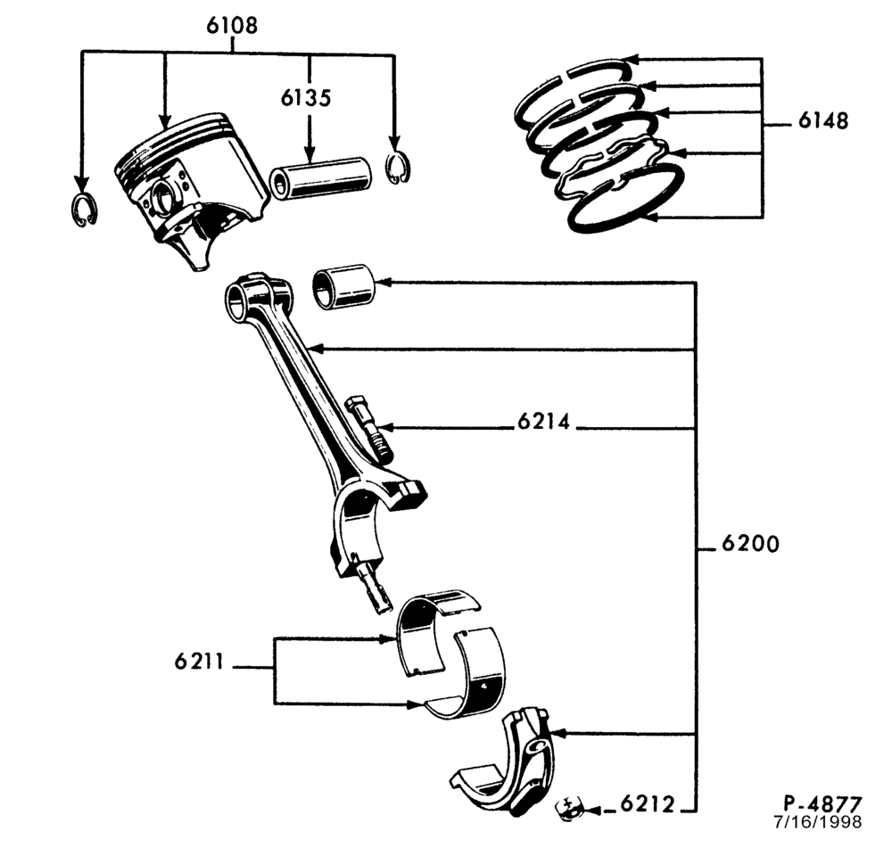 Схема 6 CYL. 4.9L-Piston & connecting rod-U150