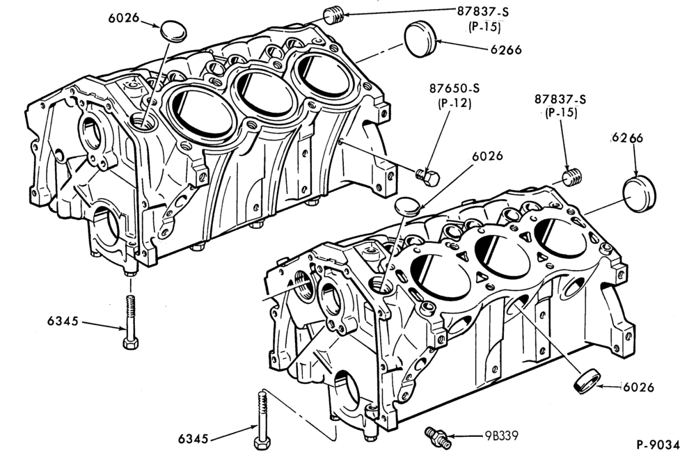 Схема 6 CYL. 2.9L 177 (C.I.D.)-Cylinder block plugs