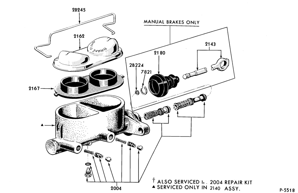 Схема BRAKES-Brake master cylinder assy.