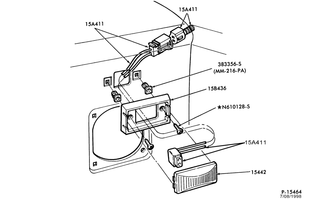 Схема LAMPS-Side marker clearance lamps-F350,F(Super Duty)