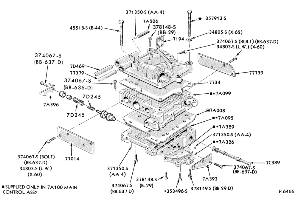 Схема C/M TYPE - FMX - INTERNAL PARTS-INTERNAL PARTS- main control valve body (7A100)-A,MA