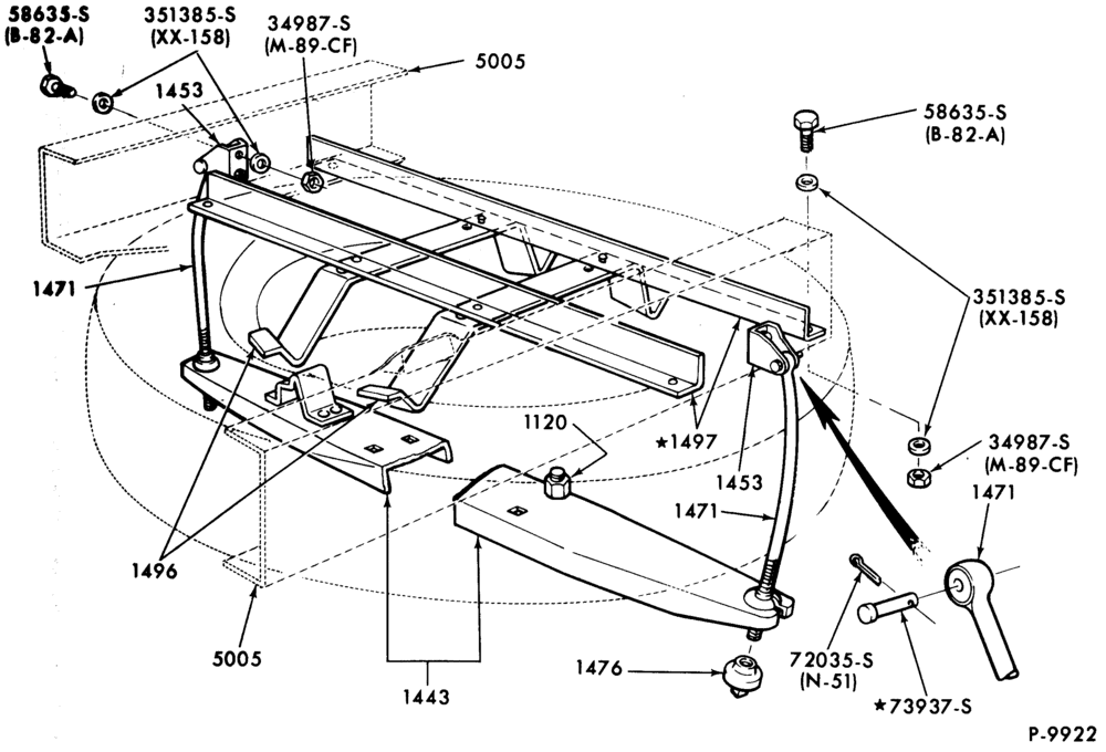 Схема SPARE WHEEL CARRIERS-Spare wheel carrier (frame mounted)-B600/700