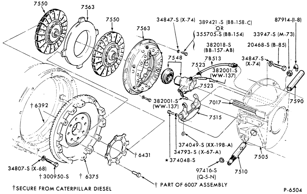 Схема EXTERNAL PARTS-(1987/)- 8 cyl. 636 Cat. diesel-F-FT600/900