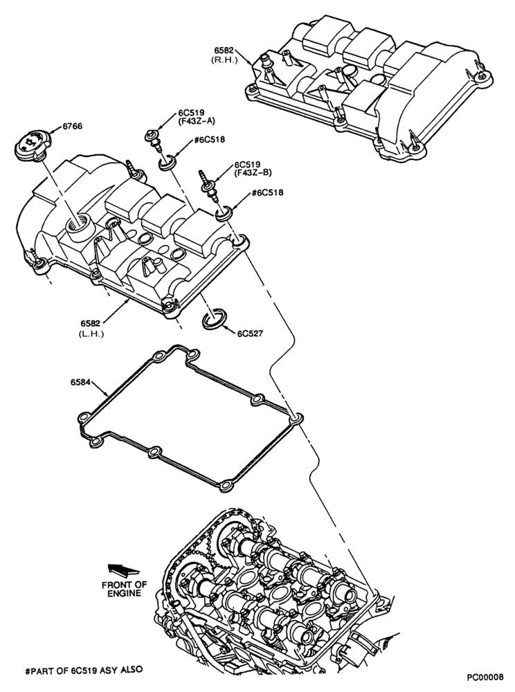 Схема 6 CYL. 3.0L - DOHC-Cylinder head covers