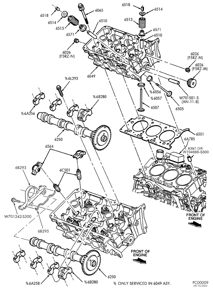 Схема 6 CYL. 3.0L - DOHC-Cylinder head & related parts