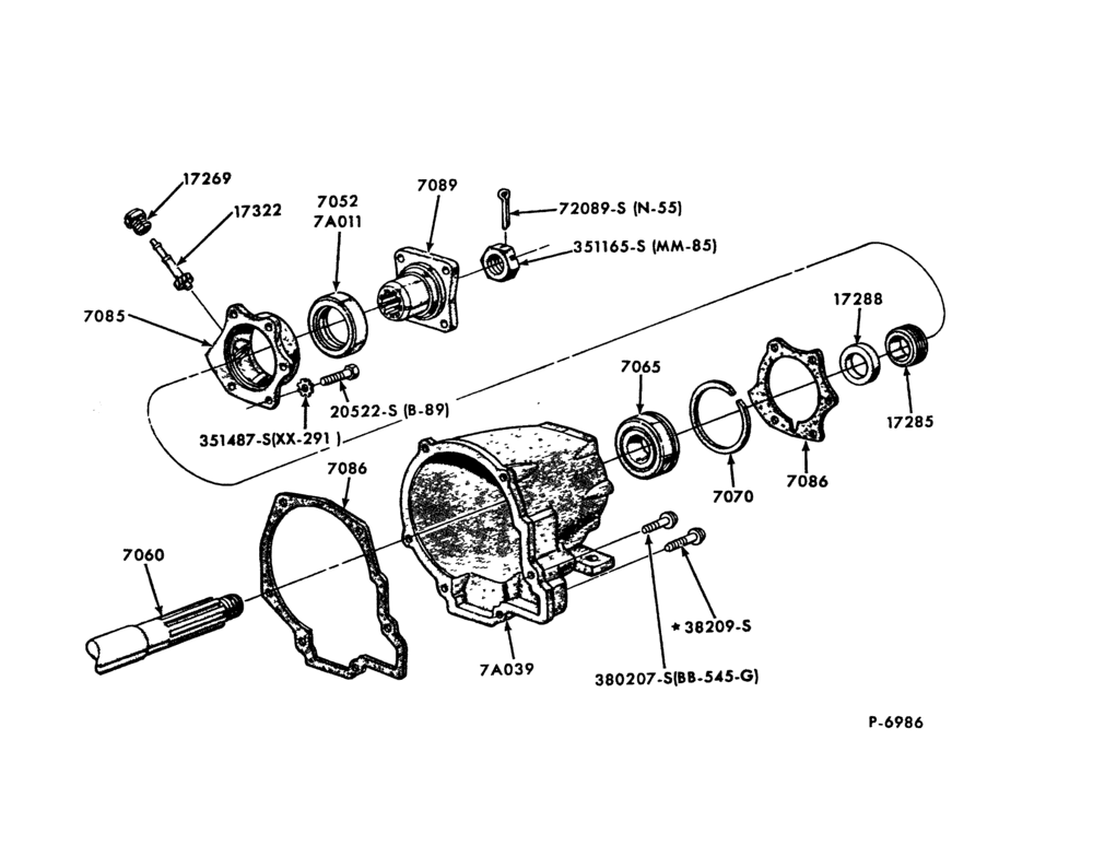 Схема C6 TYPE TRANSMISSION-Extension housing and related parts-F-U150/350
