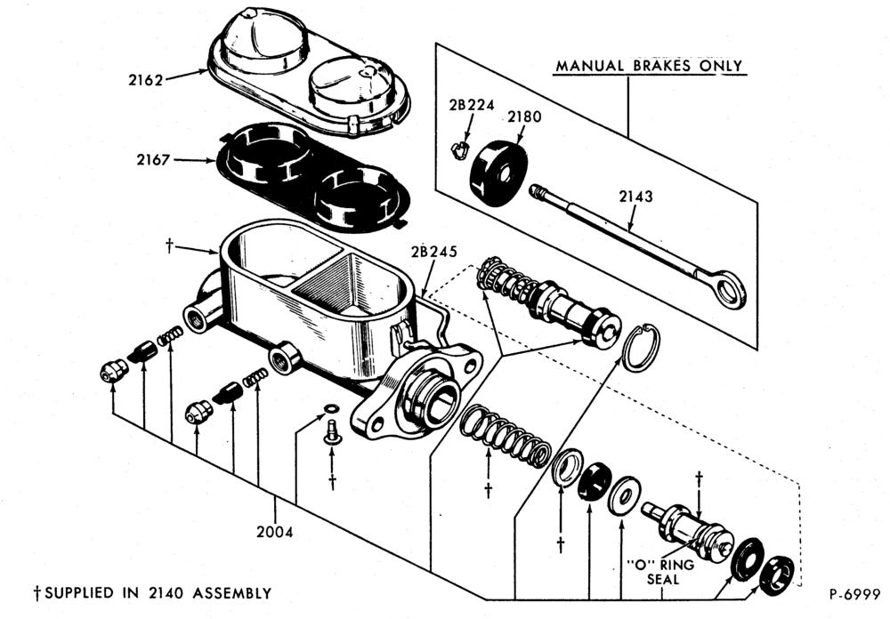 Схема BRAKES-(1980/86)-Brake master cylinder assy.-E100/350