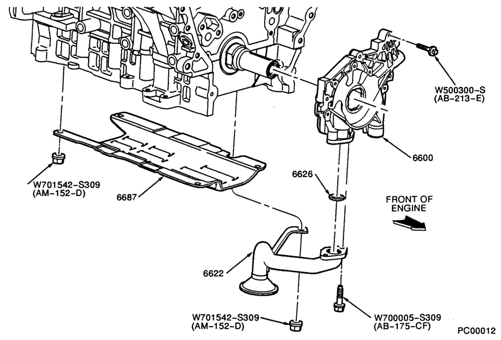 Схема 6 CYL. 3.0L - DOHC-Oil pump, screen & related parts