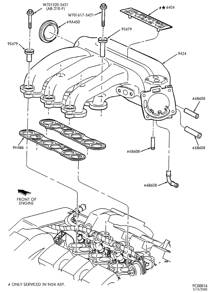 Схема 6 CYL. 3.0L - DOHC-Fuel injection injectors, fuel lines, manifold & related parts - upper
