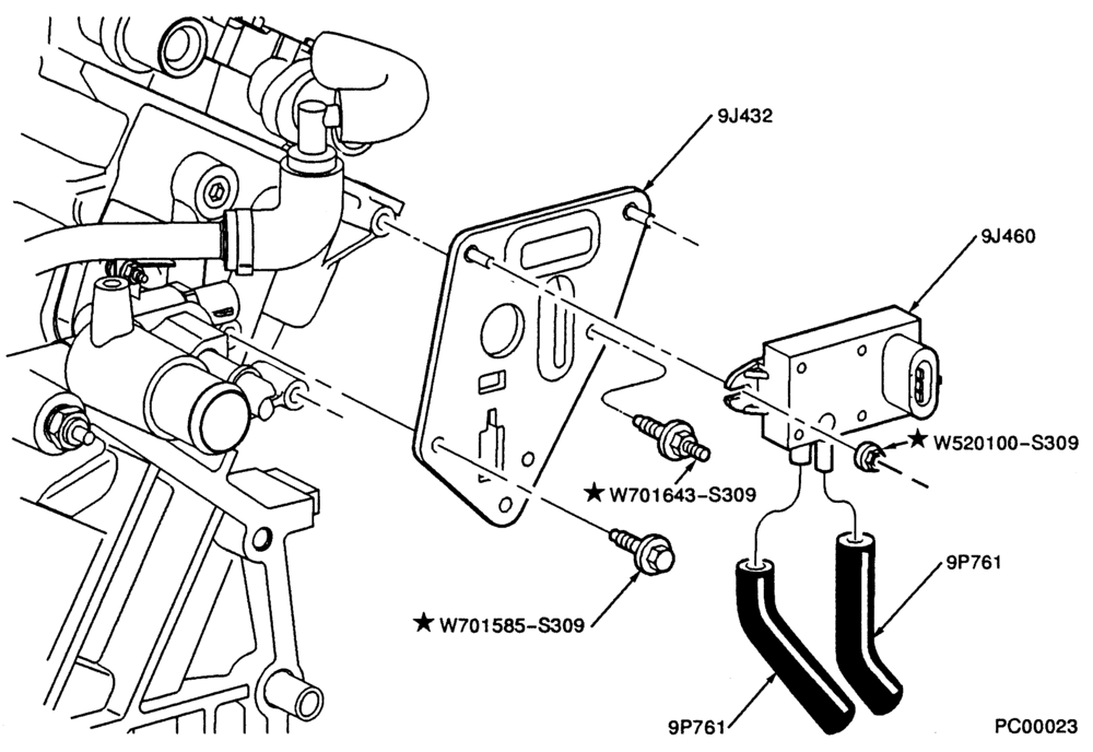 Схема 6 CYL. 3.0L - DOHC-Emission system - exhaust gas - recirculation (E.G.R.) - transducer