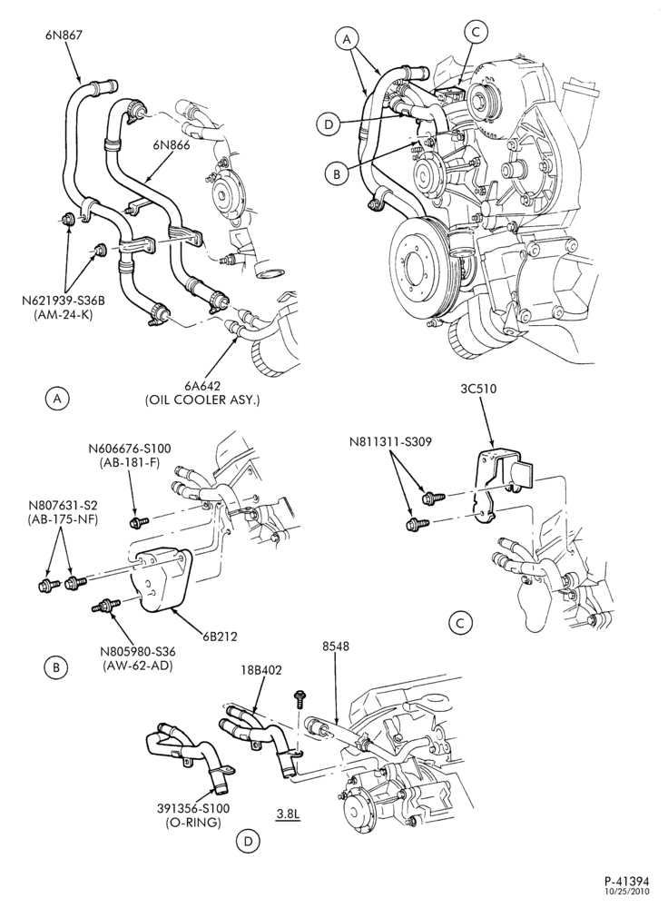 Схема HEATERS-Heater - tube installation - 6 cyl. 3.8L-TW