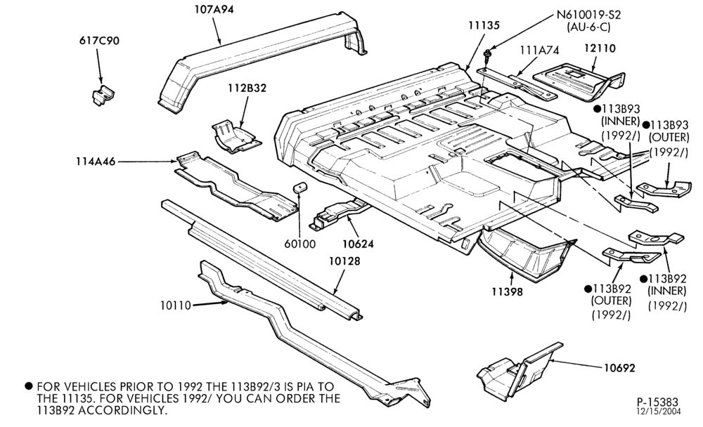 Схема SHEET METAL-Sheet metal parts - lower body-F100/350(Super Cab)