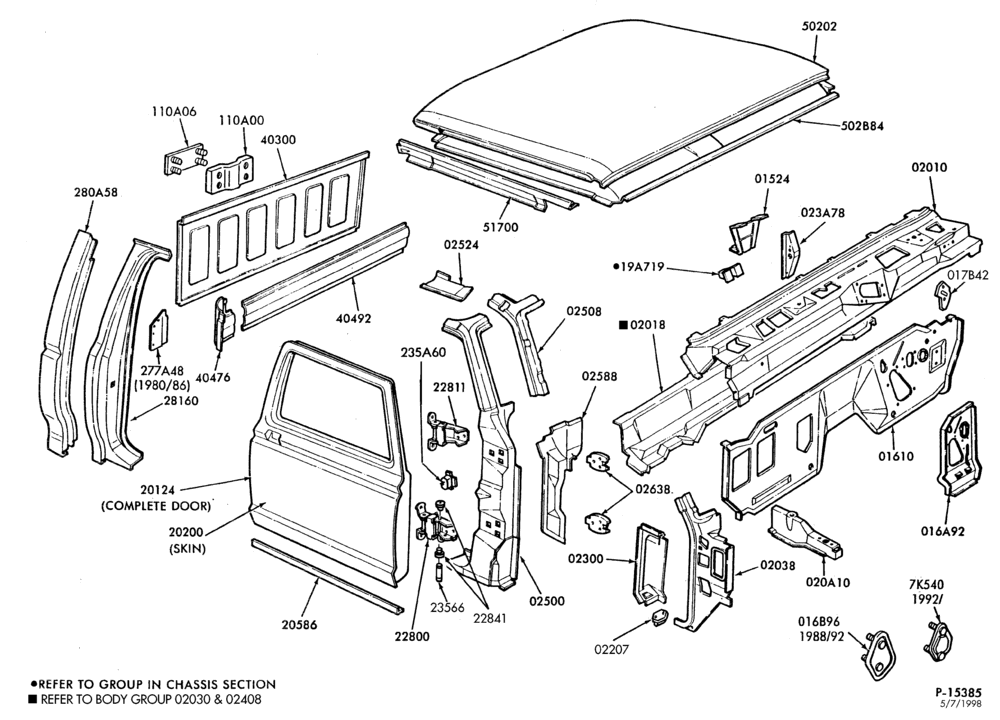 Схема SHEET METAL-Sheet metal parts - upper body-F100/350,F(Super