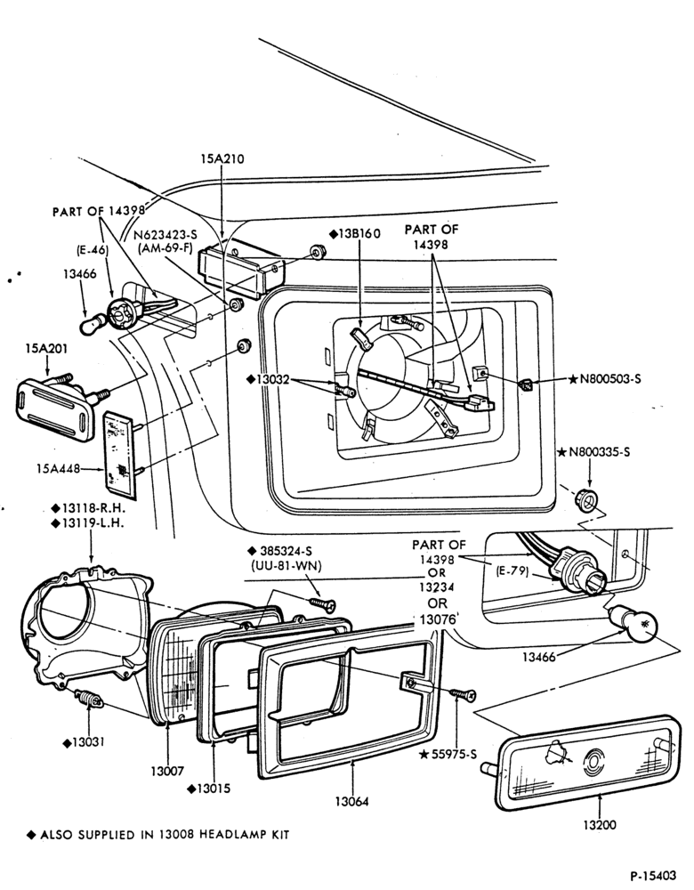 Схема LAMPS-Headlamp, parking lamp, turn signal lamp and related parts-B600/700