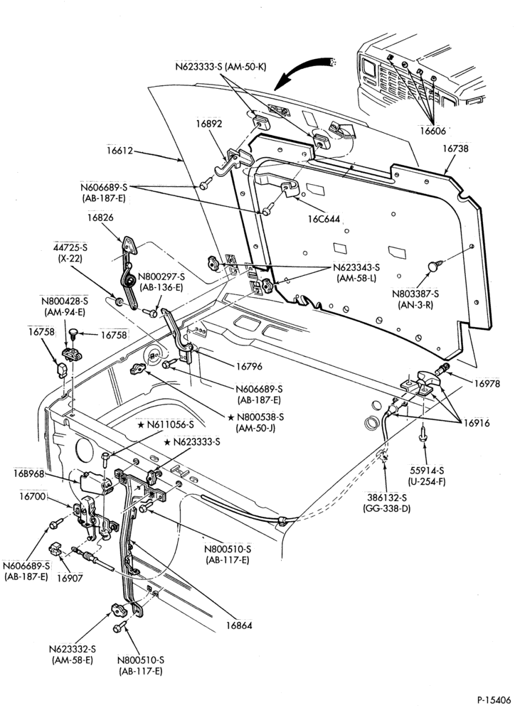 Схема Капот — Капот parts-F100/350