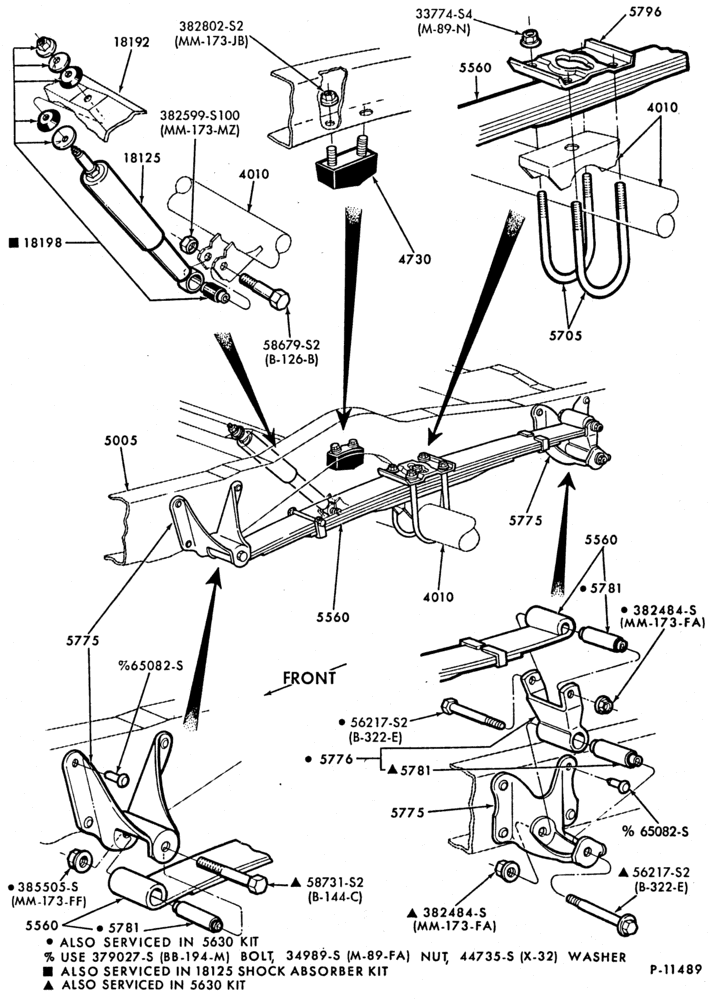 Схема REAR SUSPENSION-REAR SUSPENSION- 124" W/B and 138" W/B-E100/350