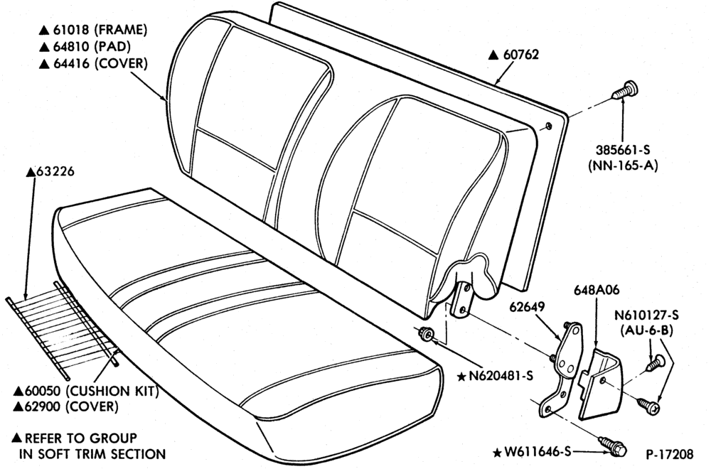 Схема SEATS-Front seat parts - full width - upper half-R