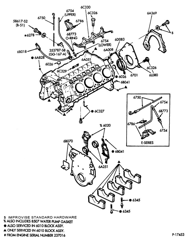 Схема 8 CYL. 6.9L (420 C.I.D.) | DIESEL-Cylinder block and related parts