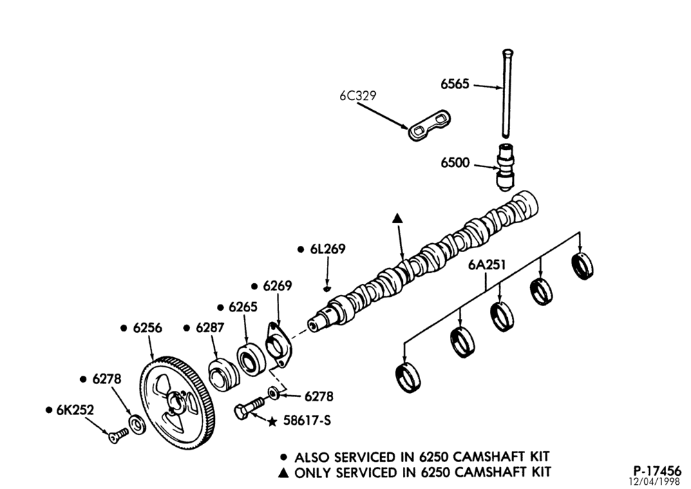 Схема 8 CYL. 6.9L (420 C.I.D.) | DIESEL-Camshaft, gear bearings and related parts