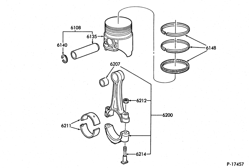 Схема 8 CYL. 6.9L (420 C.I.D.) | DIESEL-Piston, connecting rod and related parts
