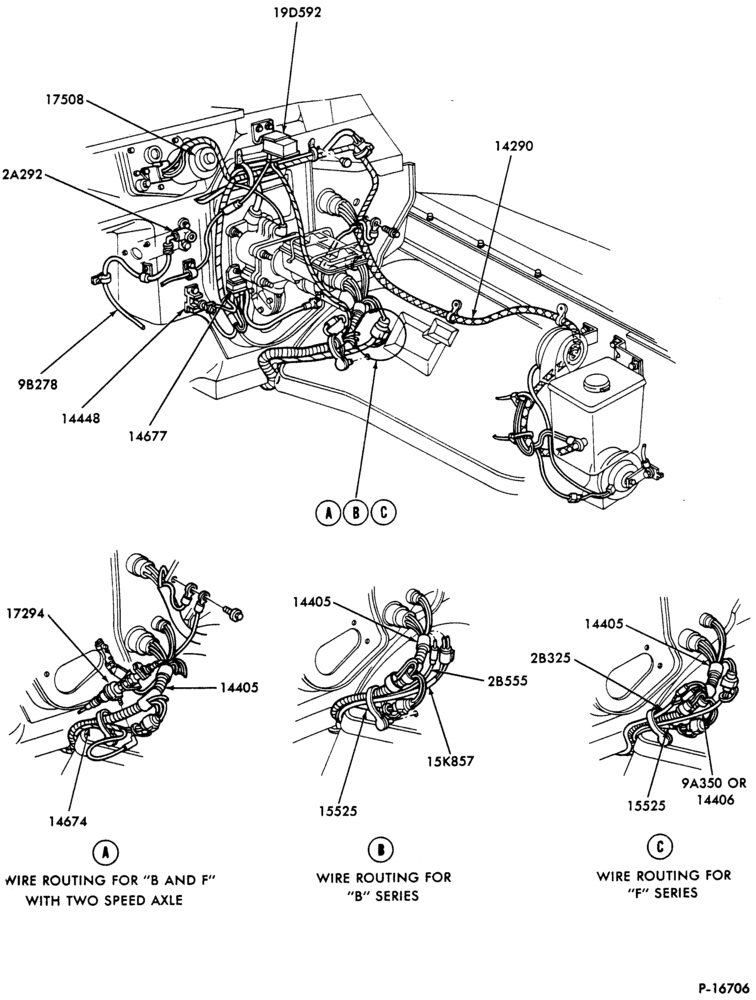 Схема ELECTRICAL SYSTEMS-Fender apron wiring - left hand-B600/700
