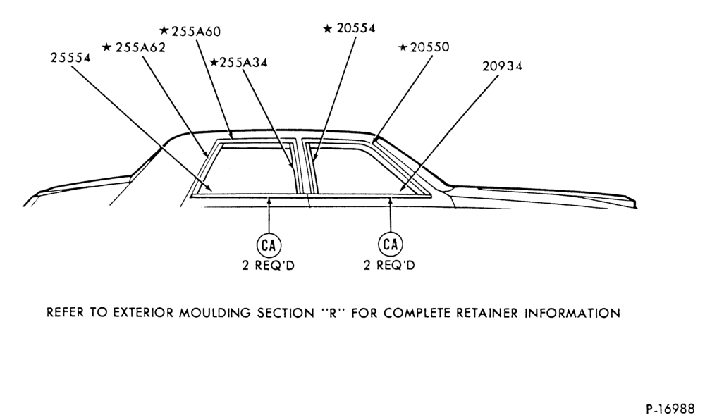 Схема WINDOW FRAME AND BELT - BODY TYPE 54
