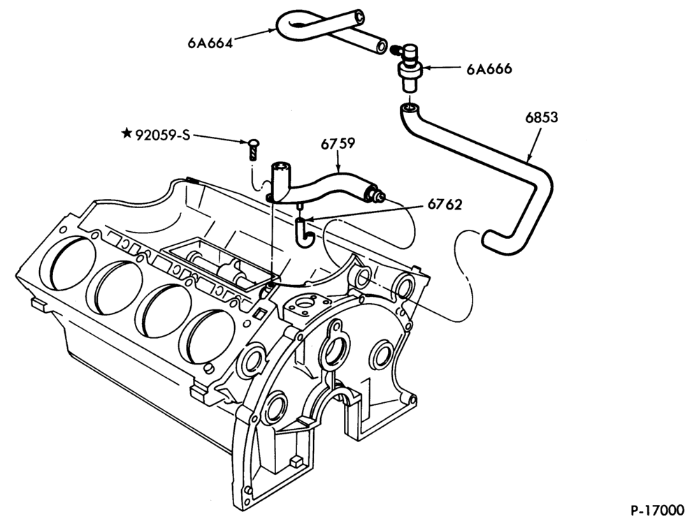 Схема 8 CYL. 7.8L AND 8.8L (477 AND 534 C.I.D.) GAS-CRANKCASE VENTILATION SYSTEM-Engine block mtd.