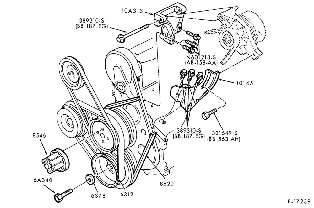 Схема ALTERNATORS-(5.8L)- A-R-4 cyl. 122(2.0L) and 140(2.3L)-gas