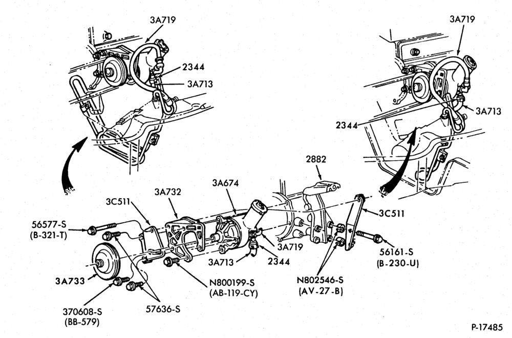 Схема STEERING-(1980/86) - 6 cyl. 300 (4.9L)-F100/350