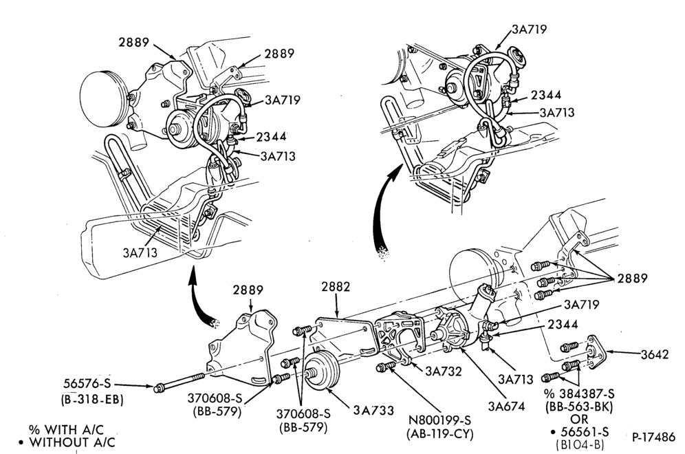 Схема STEERING-(1983/87) - 8 cyl. 460 (7.5L)-F250/350