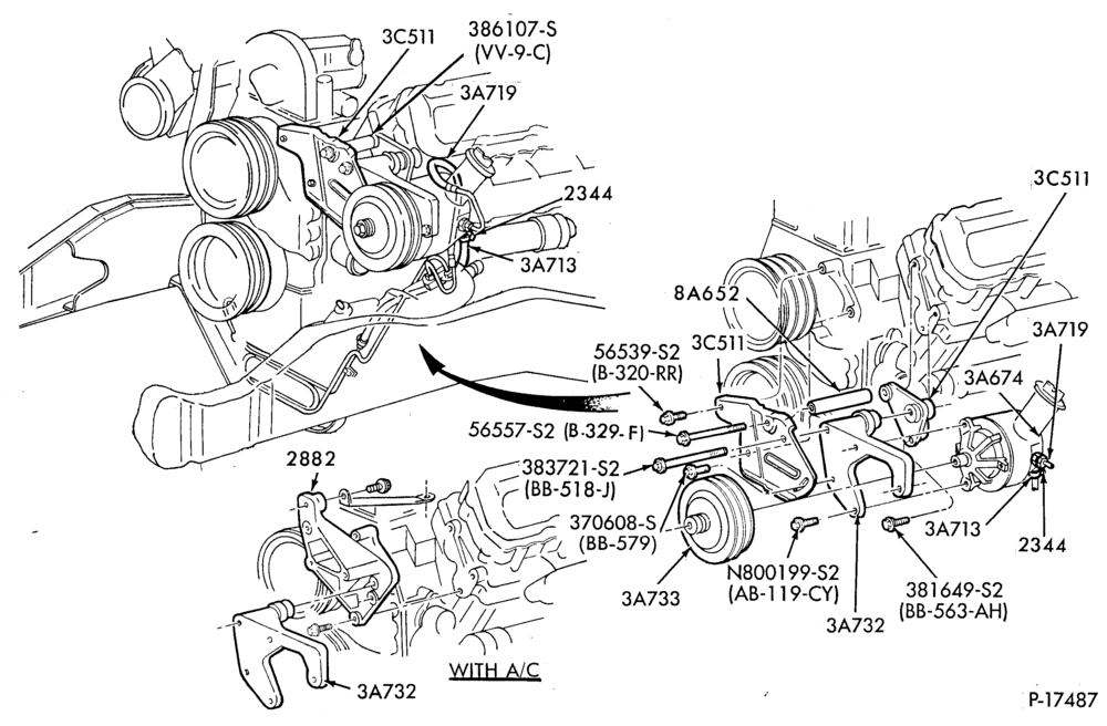 Схема STEERING-(1988/) - 8 cyl. 446 (7.3L) diesel-F250/350