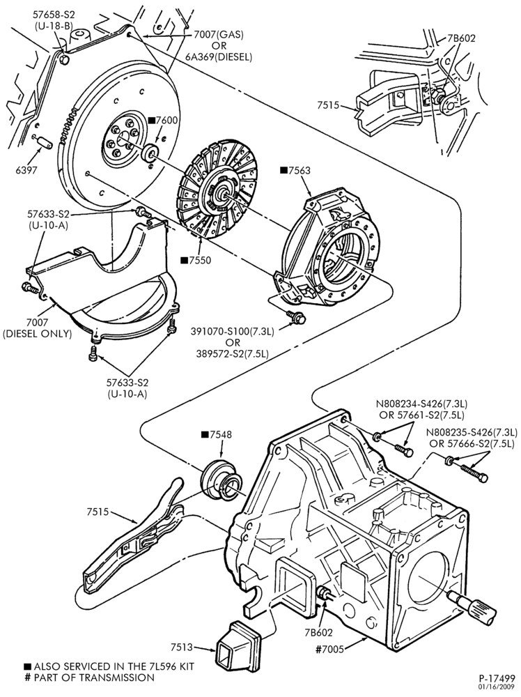 Схема EXTERNAL PARTS-(1983/)  -8 cyl. 460 (7.5L) gas-F250/350, F(Super Duty)