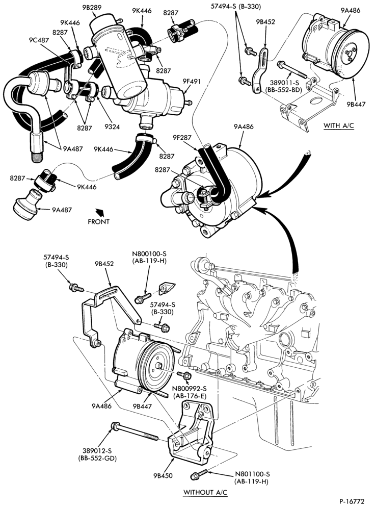 Схема 4 CYL. 2.3L (140 C.I.D.) - TC (TURBO)-Thermactor emission (T/E)- w/auto. trans.