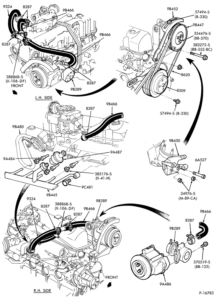 Схема 6 CYL. 3.3L (200 C.I.D.)-Thermactor emission (T/E)- exc. Calif.-w/M/T