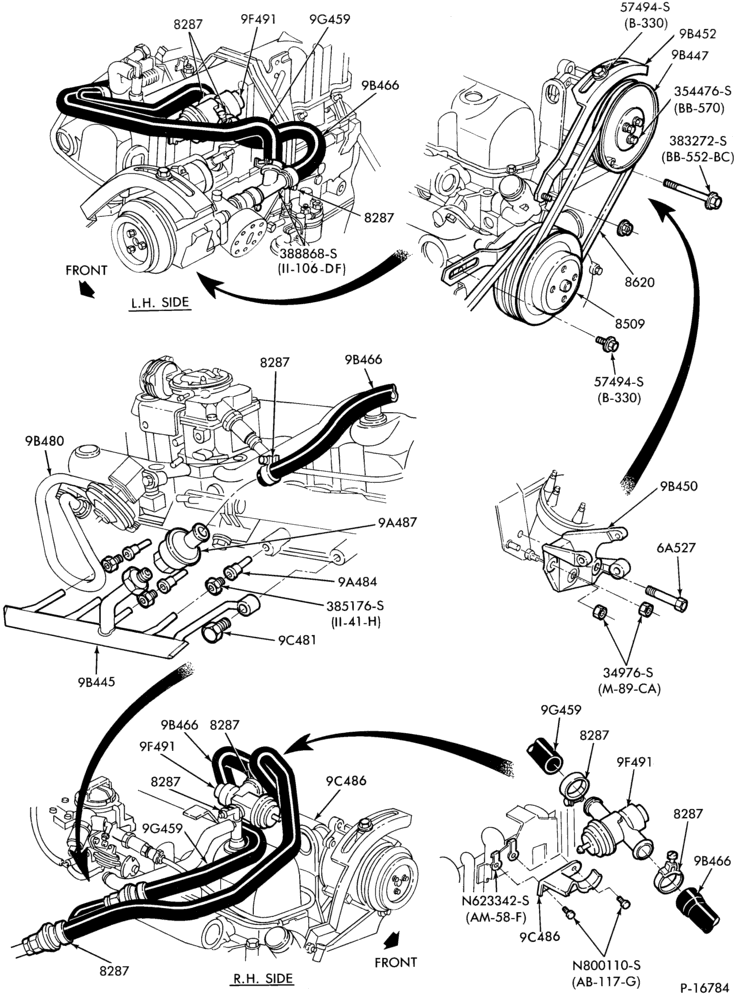 Схема 6 CYL. 3.3L (200 C.I.D.)-Thermactor emission (T/E)