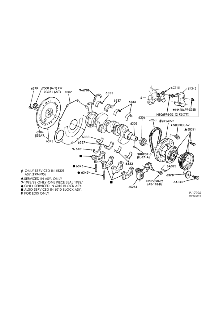 Схема 6 CYL. 3.8L (230 C.I.D.)-Crankshaft and flywheel