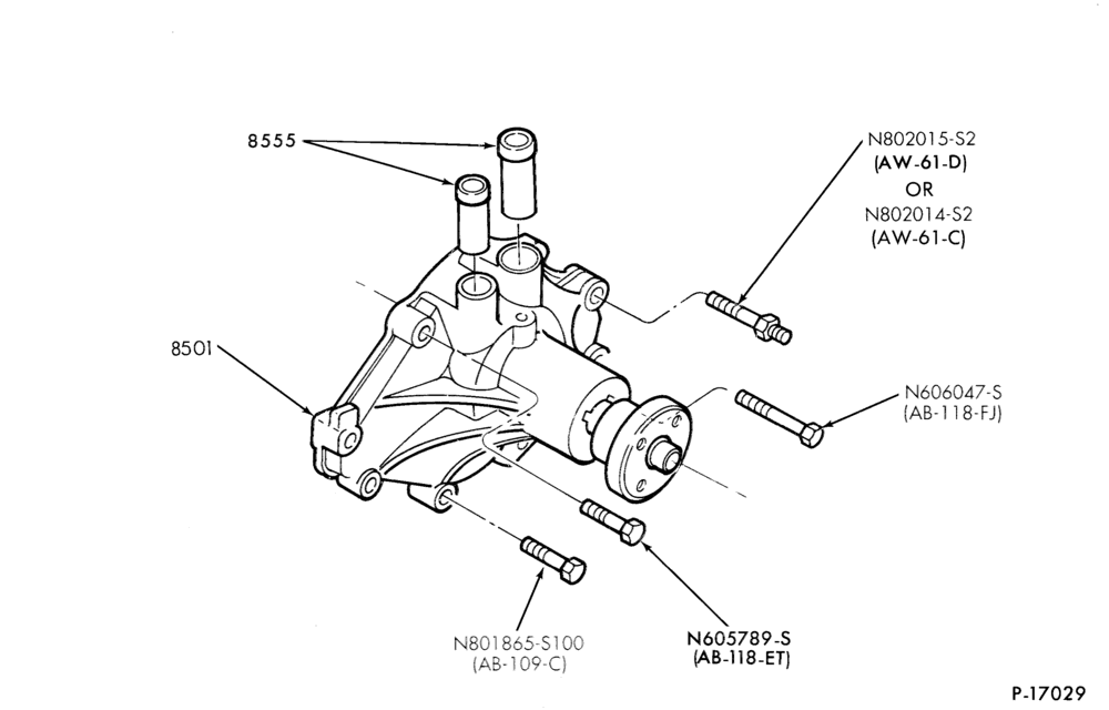 Схема Радиатор, GRILL AND COOLING-WATER PUMP- 6 cyl. 230 (3.8L)