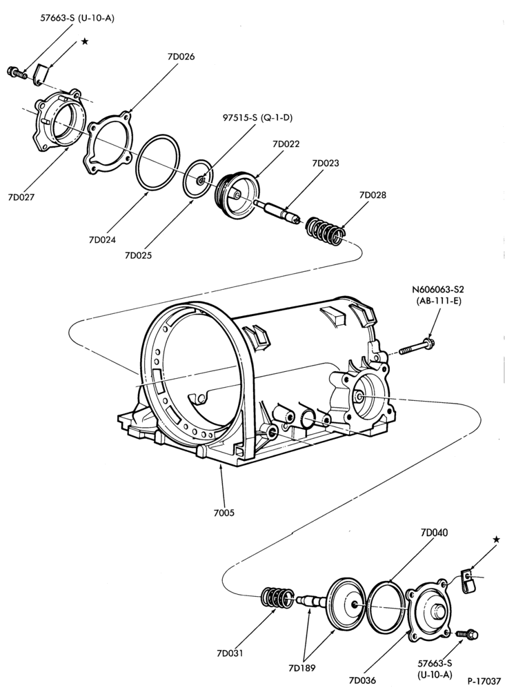 Схема C5 TYPE - INTERNAL PARTS-typical- front, reverse servo and related parts-F,MF,G,MG,J,S