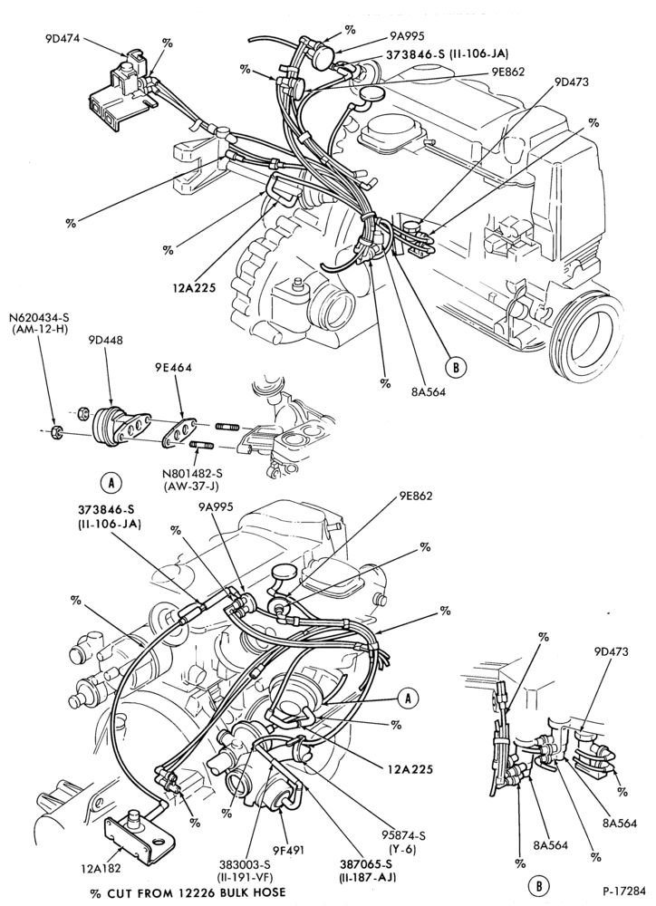 Схема 4 CYL. 1.6L (98 C.I.D.)-recirculation (E.G.R.)- valve and hose - with M/T