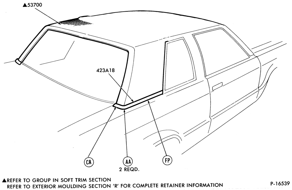 Схема ROOF TOP AND REAR BELT - BODY TYPE 66
