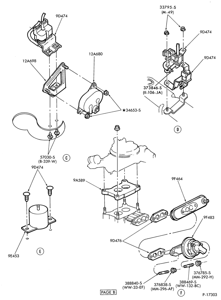 Схема 8 CYL. 5.0L (302 C.I.D.)-recirculation (E.G.R.)- Page B