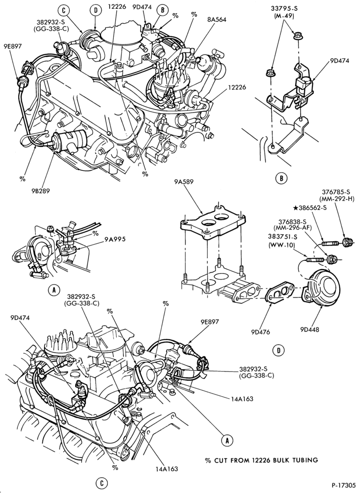 Схема 8 CYL. 5.0L (302 C.I.D.)-recirculation (E.G.R.)- Canada