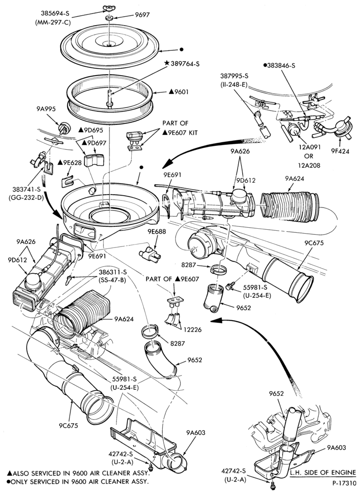 Схема 8 CYL. 5.0L (302 C.I.D.)-Air cleaner