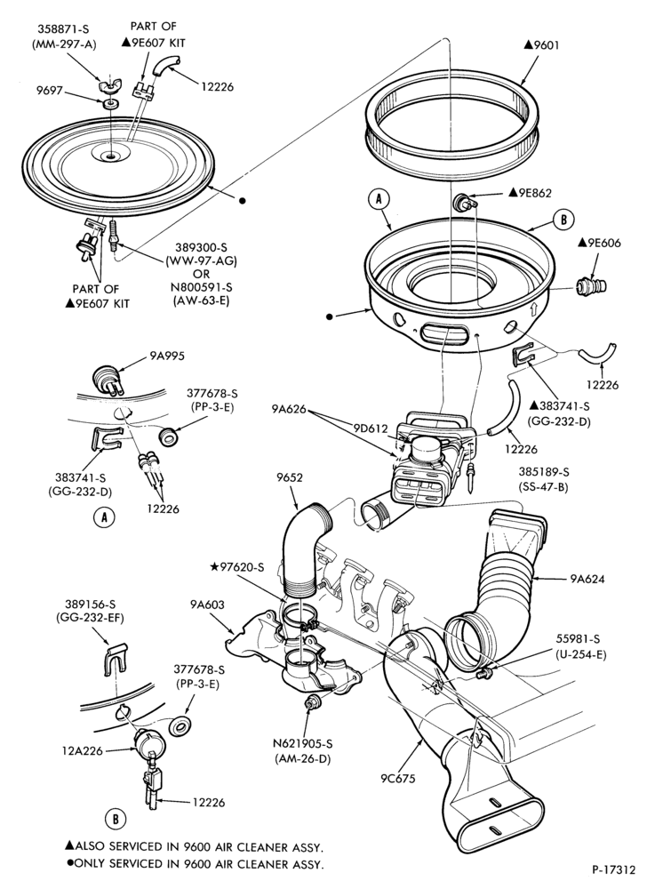 Схема 6 CYL. 3.8L (230 C.I.D.)-Air cleaner