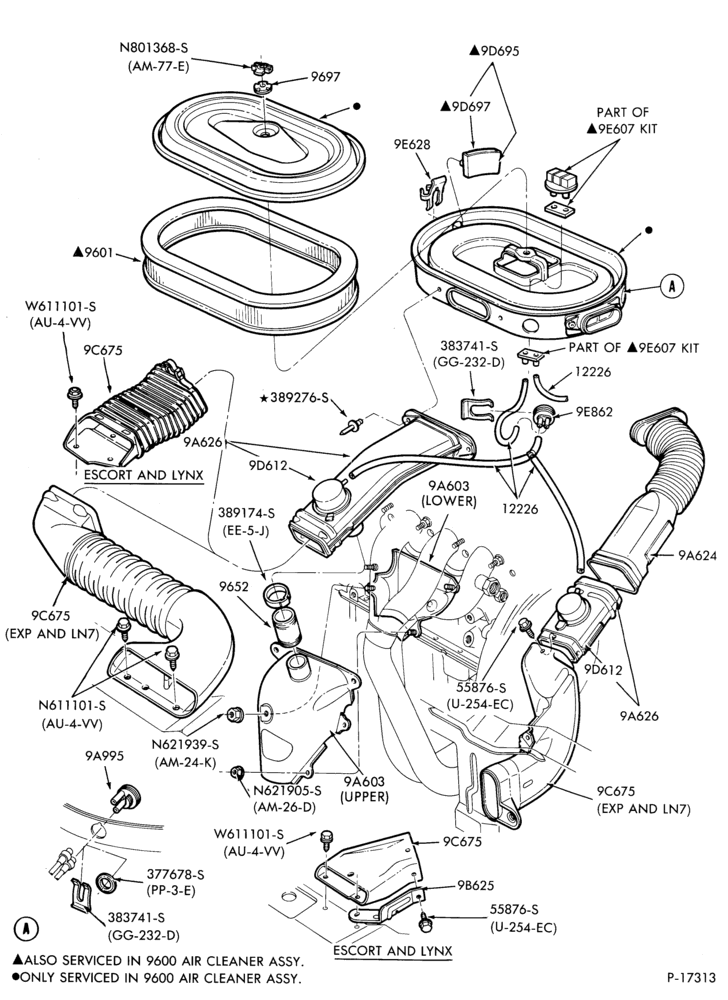 Схема 4 CYL. 1.6L (98 C.I.D.)-Air cleaner- H.O.