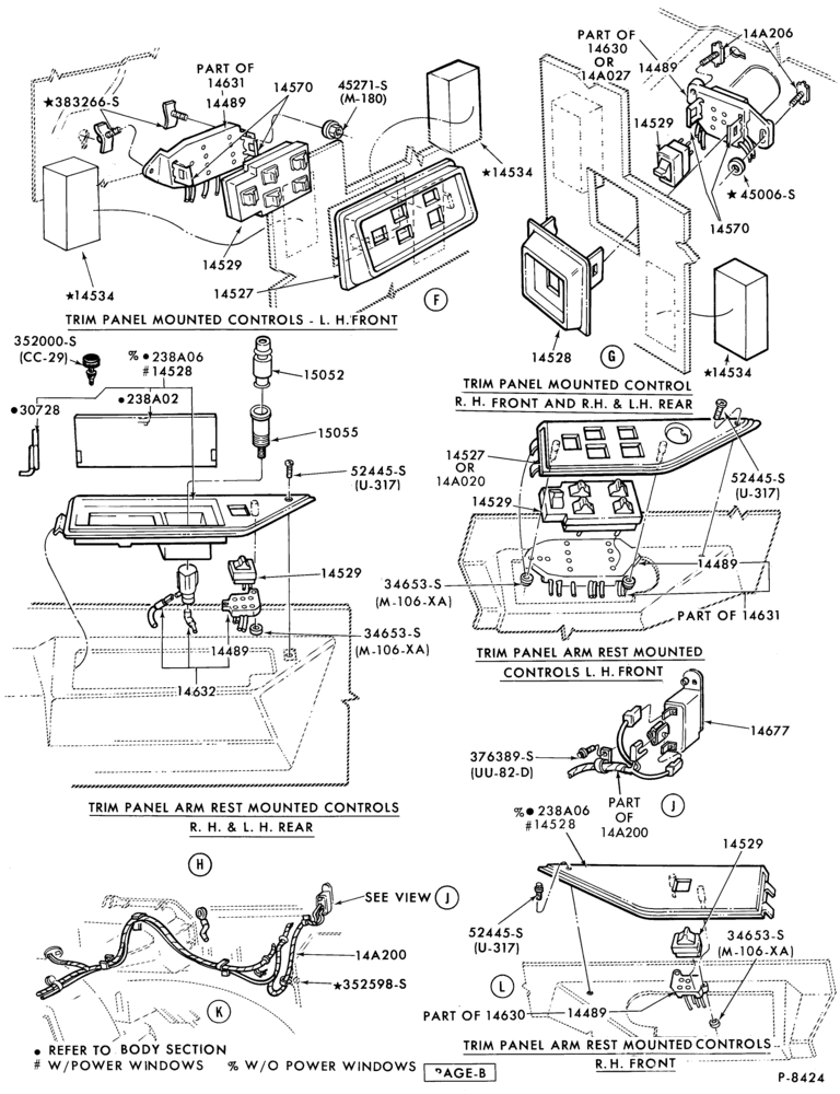 Схема ELECTRICAL SYSTEMS-Power window controls and wiring
