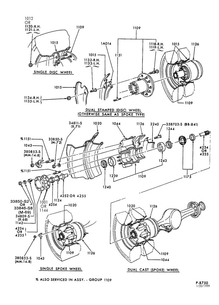 Схема SPARE WHEEL CARRIERS-Rear wheel hubs, bearings-B600/700