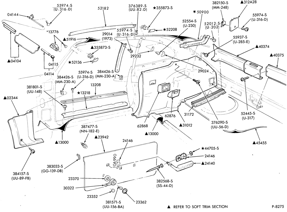 Схема SOFT, INTERIOR TRIM-Interior trim parts - body type 64