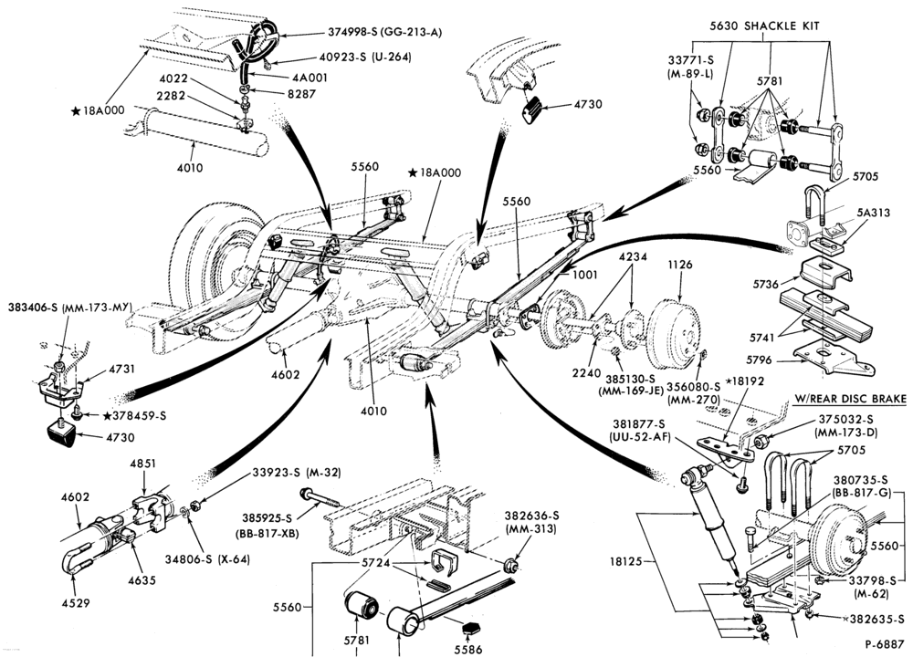 Схема FRAME-REAR SUSPENSION - shock absorbers and springs